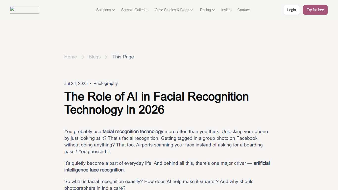The Role of AI in Facial Recognition Technology in 2026