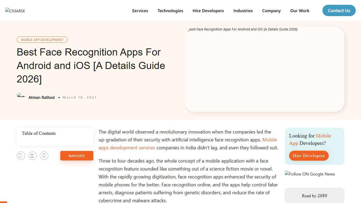 10 Face Recognition Apps for Android & iOS In 2026